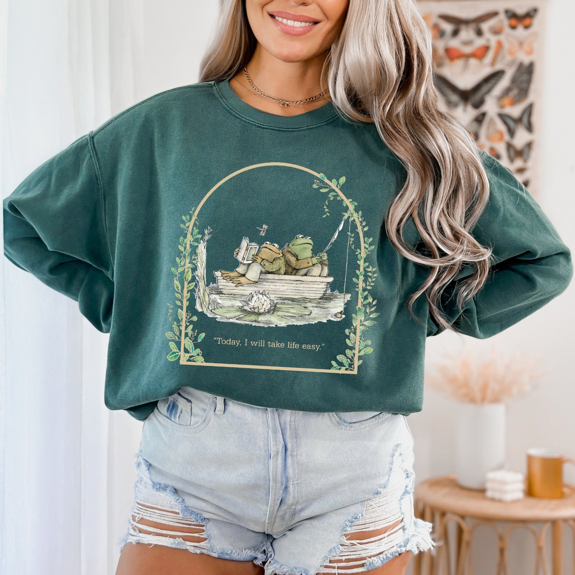 Comfort Color Sweatshirt, Frog and Toad Sweatshirt, Frog and Toad Sweater-newamarketing