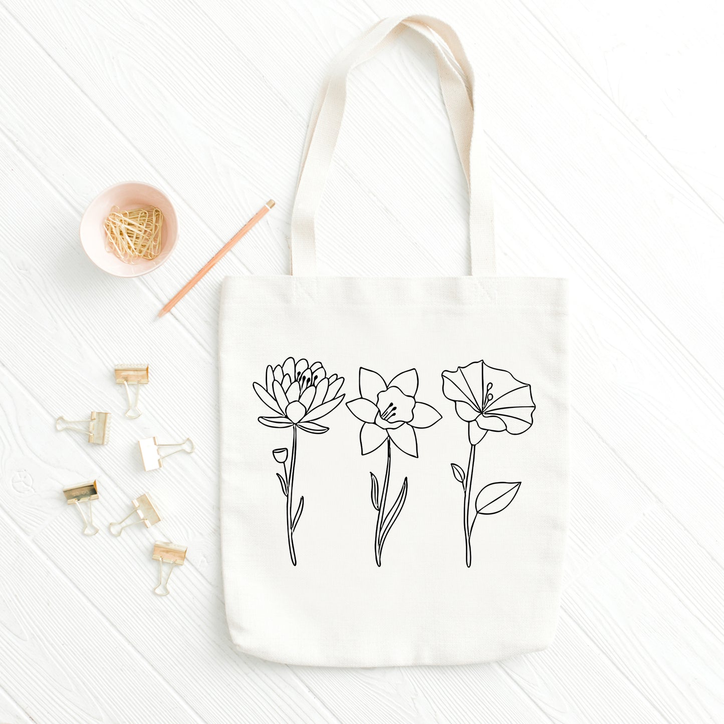 Floral Tote Bags, Tote Bag Flower Design, Personalized Tote Bag-newamarketing