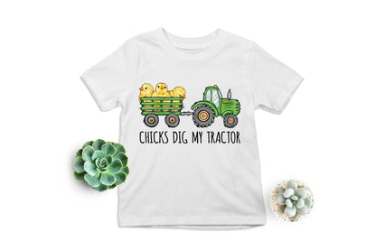 Chicks Dig Me Shirt, Chicks On Tractors, Easter Chick Shirt, Happy Easter Chicks-newamarketing