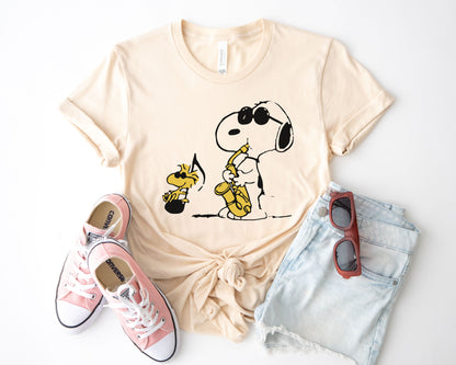 Snoppy Saxophone Shirt, Funny Saxophone Shirts ,Snoopy Peanuts Shirt -newamarketing