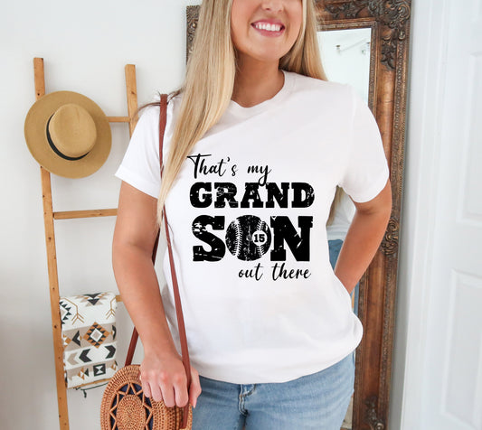 That's My Grandson Shirt, Custom Grandma Baseball Shirt, Grandma Shirt-newamarketing