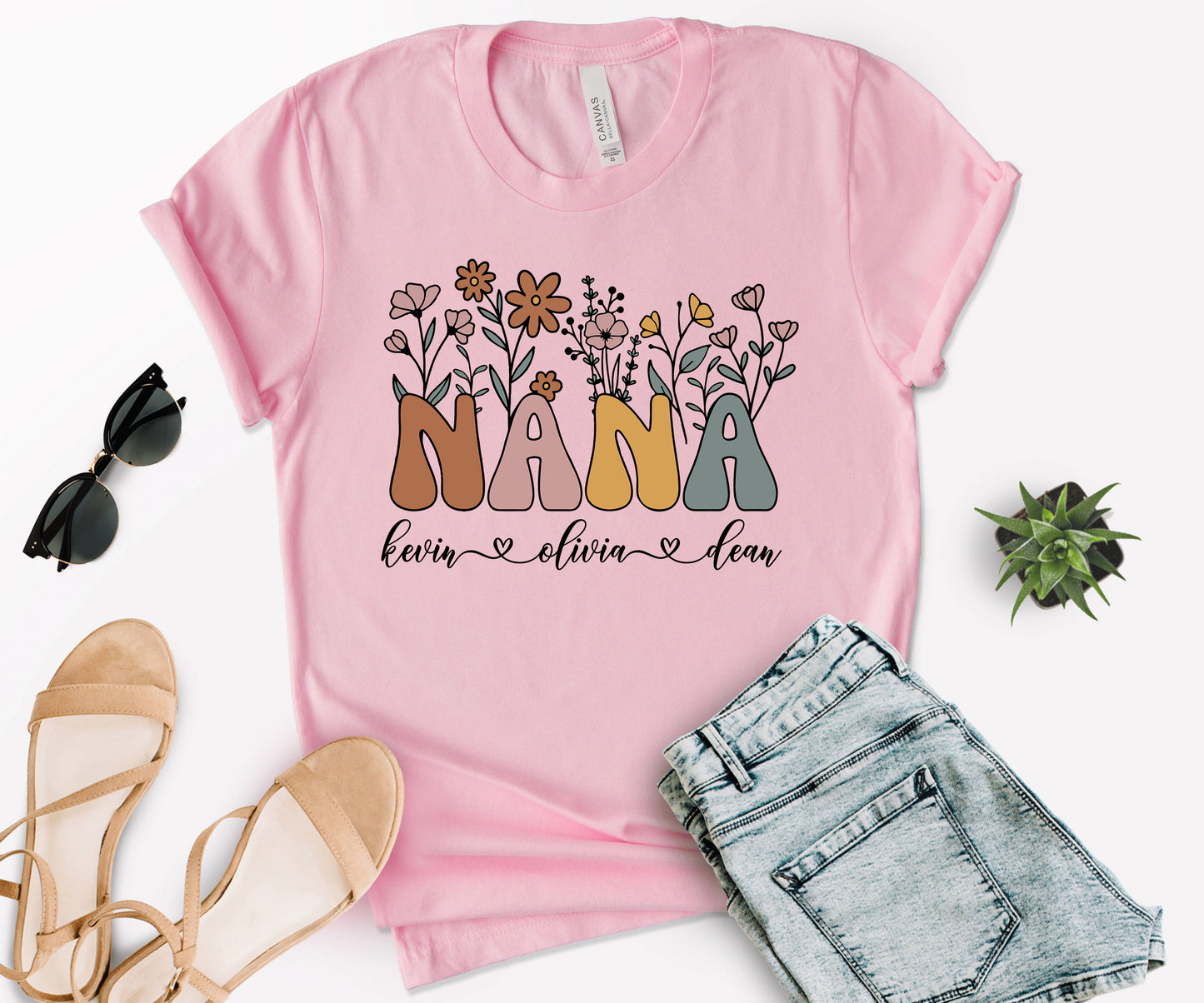 Nana Shirt With Grandkids Names, Personalized Nana Gifts, Nana Shirt With Names-newamarketing