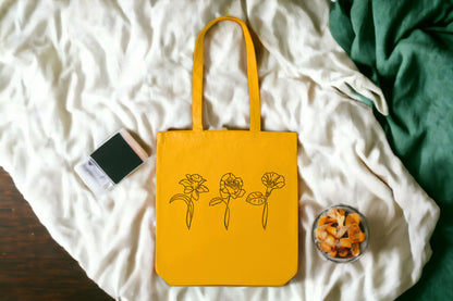 Birth Month Flower, Custom Tote Bag, Birthday Tote Bags-newamarketing