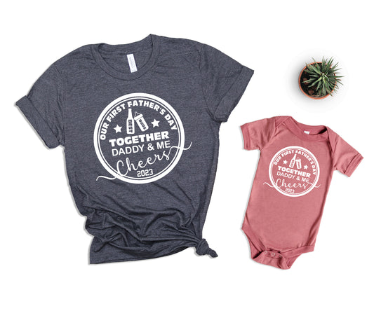 Our First Fathers Day Shirt, Beer Milk Bottle Shirt, Daddy and Me Shirts-newamarketing