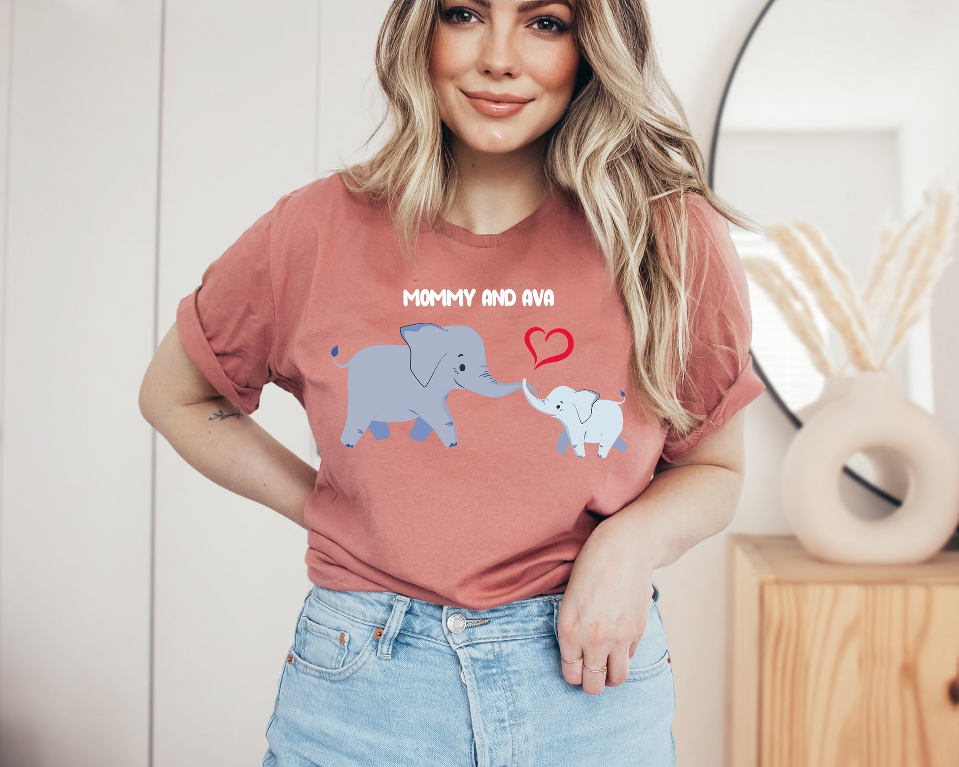 Mother's Day Matching Shirt, Elephant Matching Mommy Shirt, Mother's Day Shirt-newamarketing