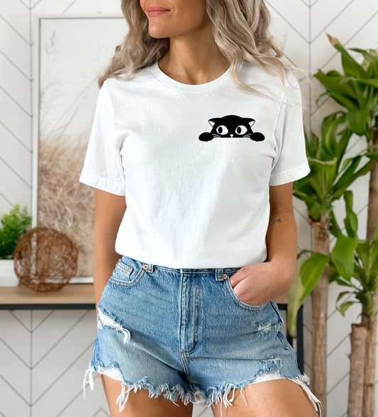 Cat Pocket Shirt, Black Cat Shirt, Cat Shirt-newamarketing