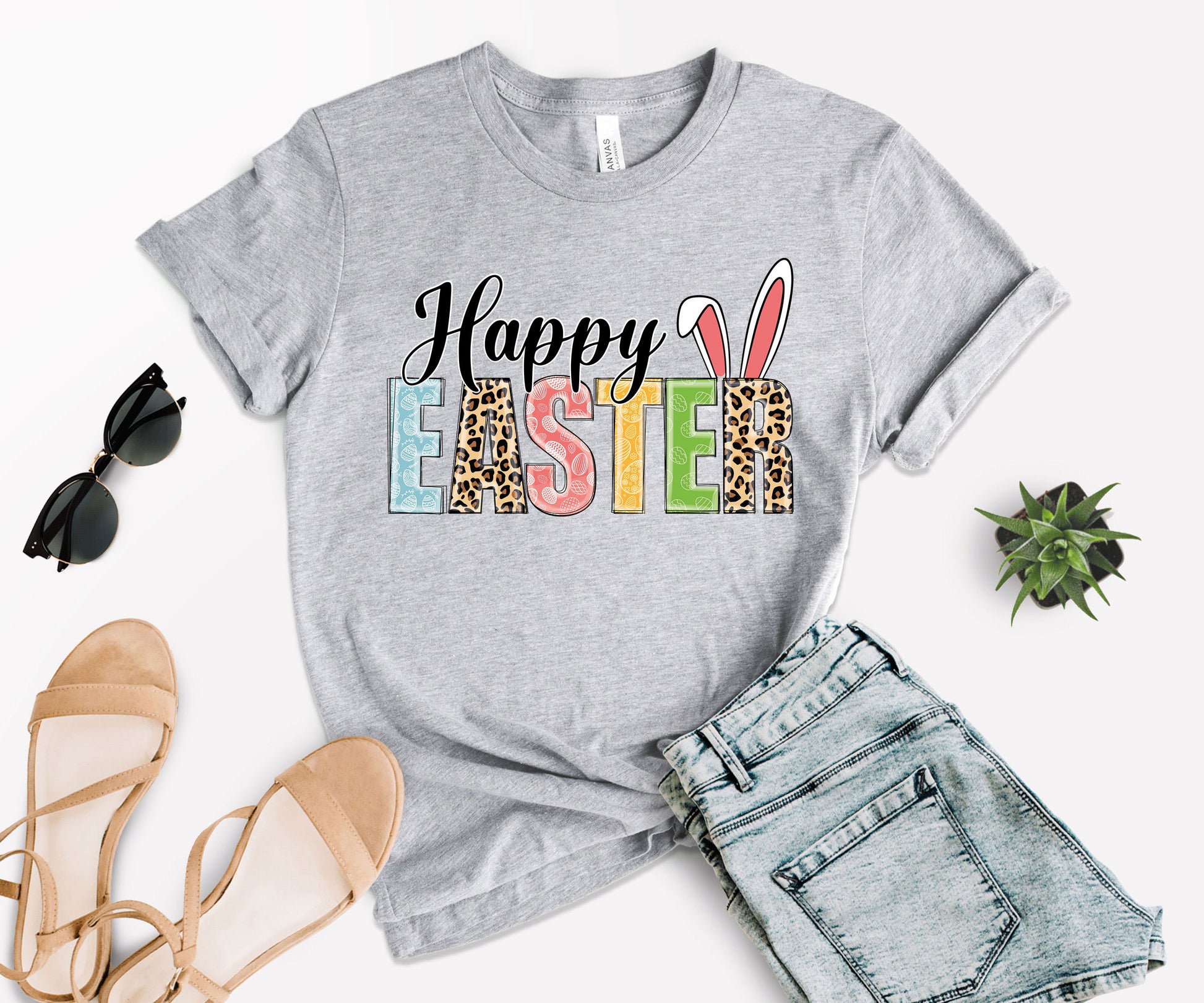 Happy Bunny Shirts, Happy Easter T-Shirt, Leopard Bunny Shirt-newamarketing