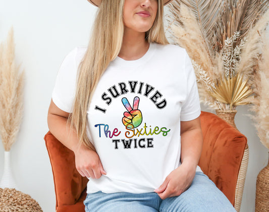 I Survived The 60s Twice T-Shirt, 60th Birthday T-Shirt, Birthday Shirts-newamarketing