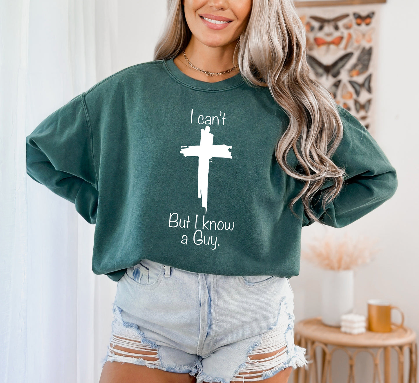 Comfort Color Sweatshirt, I Can't But I Know a Guy Sweatshirt, Cristian Sweatshirt-newamarketing