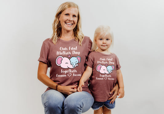 Our First Mother's Day Shirts, Mothers Day Shirt, Elephant Mommy Shirt-newamarketing