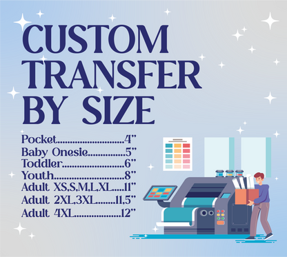 DTF Transfers by Size, Delaware DTF