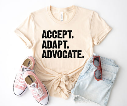 Accept Adapt Advocate, Autism Awareness T-Shirt, Autism Mom Shirt-newamarketing