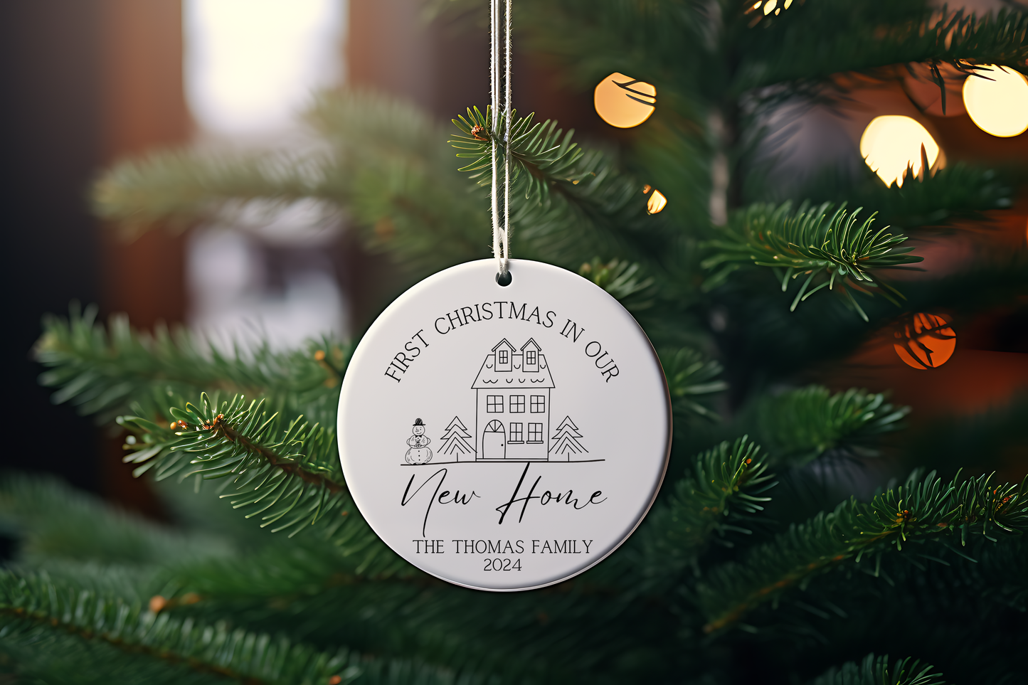 New Home Personalized Ornament - First Christmas in our New Home 2024 Custom Ornament