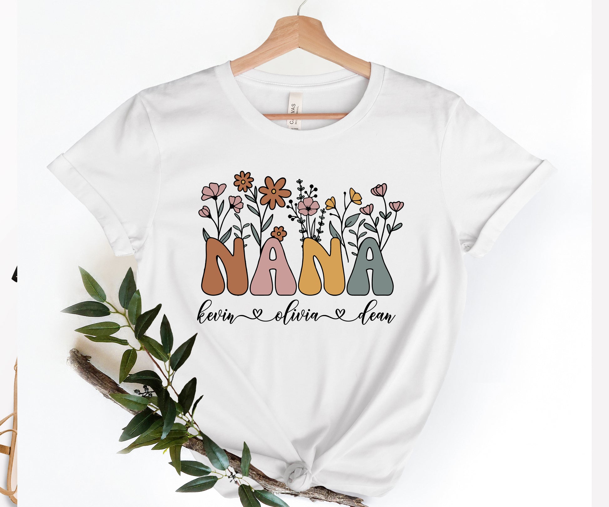 Nana Shirt With Grandkids Names, Personalized Nana Gifts, Nana Shirt With Names-newamarketing