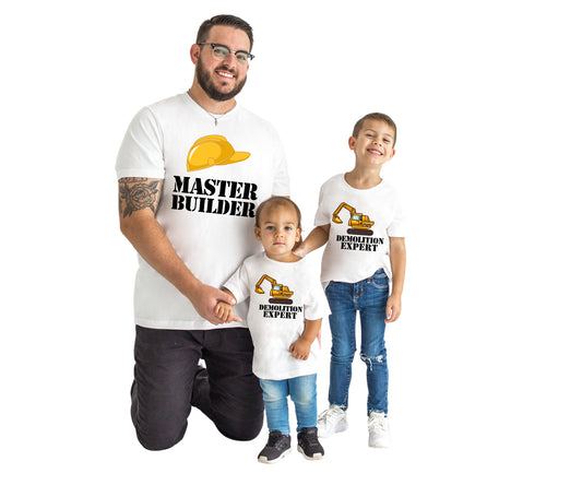 Master Builder Shirt, Father and Son Shirts, Master Builder Demolition Expert-newamarketing