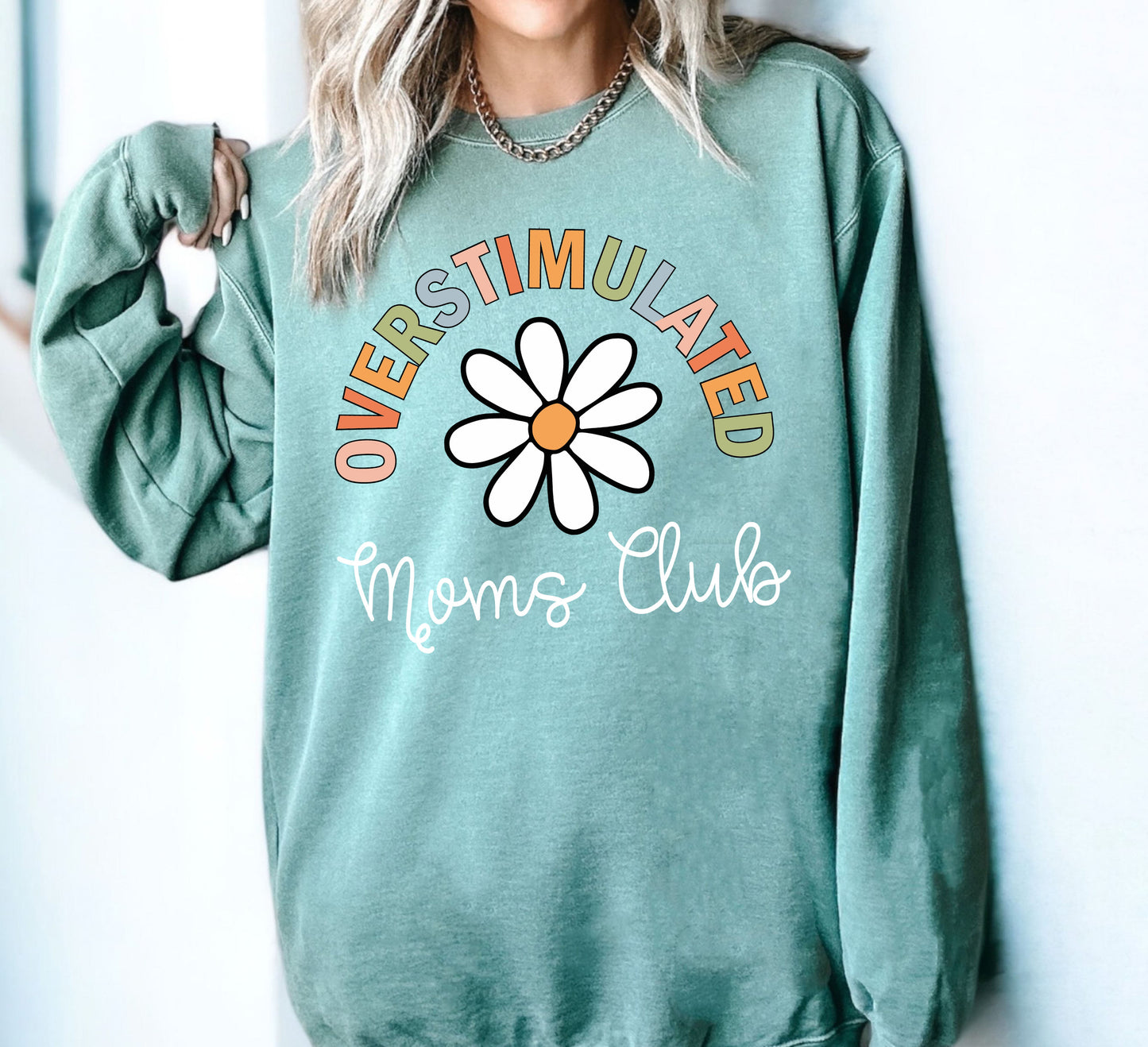 Overstimulated Moms Club Sweatshirt, Vintage Comfort Colors, Comfort Colors Sweatshirt Hoodie-newamarketing