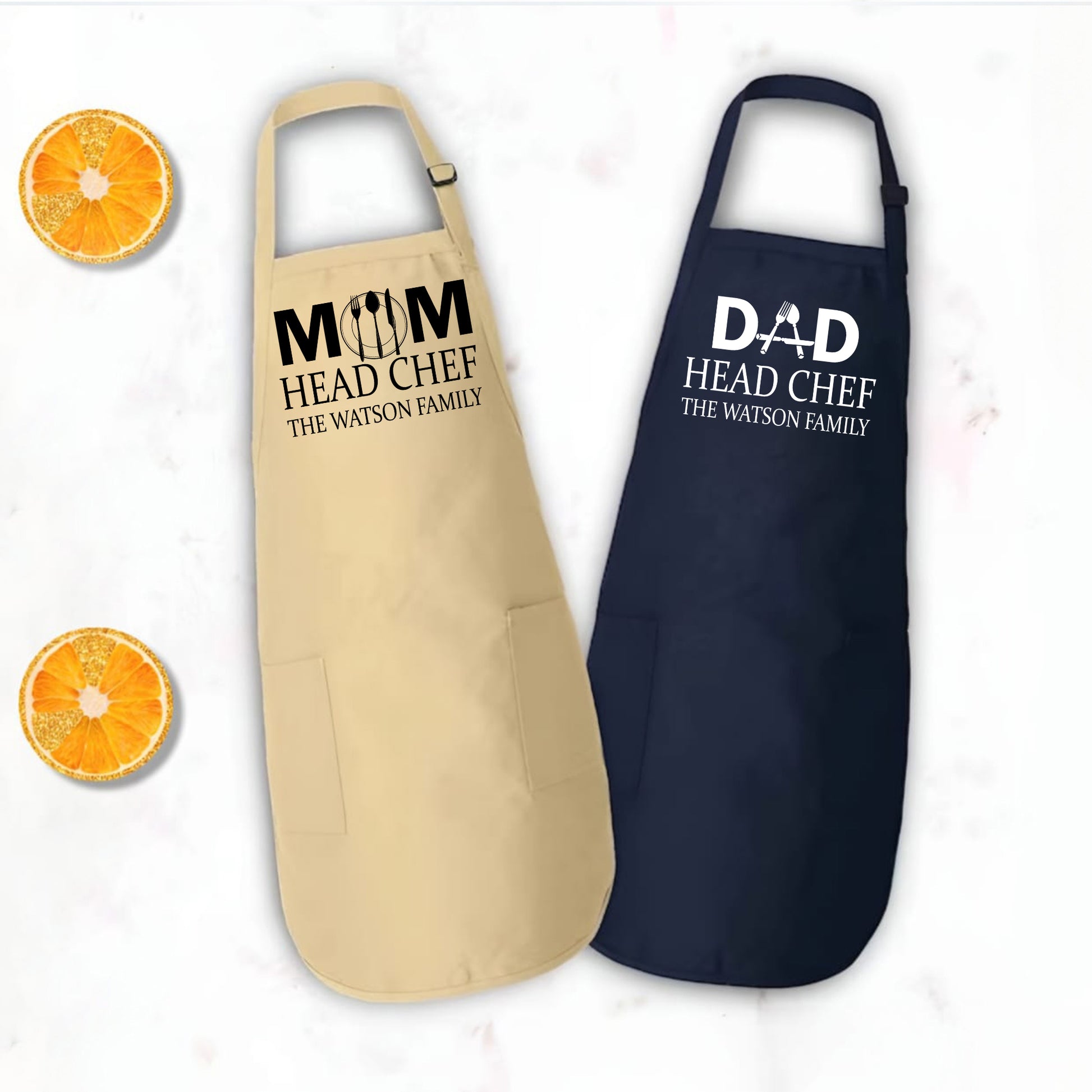 Personalized Aprons for Family, Head Chef Apron, Custom Kitchen Apron-newamarketing