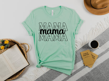 Stacked Font Mama Shirt, Retro Mama Shirt, Custom Mama Shirt-newamarketing