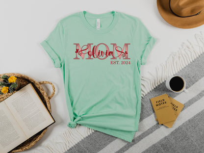 Custom Mother's Day Shirt, Mom Est Shirt, Customized Mom Shirt-newamarketing