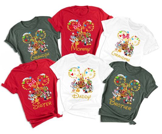 Custom Disney-Inspired Family Christmas Shirts – Matching Holiday Tees for Men, Women, Kids, Toddlers & Babies