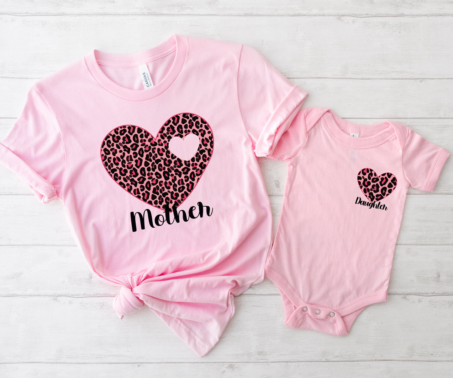 Matching Family Heart Shirts, Mama Leopard Shirt, Matching Mom And Daughter Gifts-newamarketing