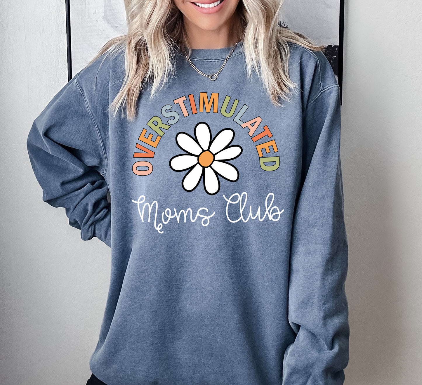 Overstimulated Moms Club Sweatshirt, Vintage Comfort Colors, Comfort Colors Sweatshirt Hoodie-newamarketing