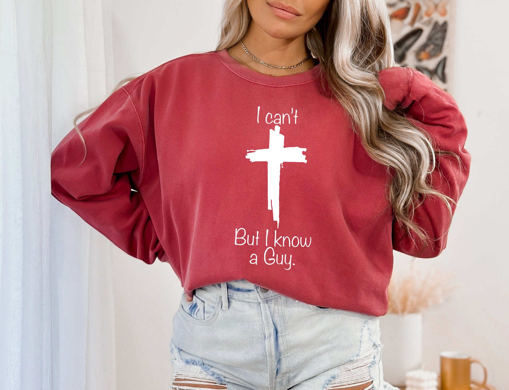 Comfort Color Sweatshirt, I Can't But I Know a Guy Sweatshirt, Cristian Sweatshirt-newamarketing