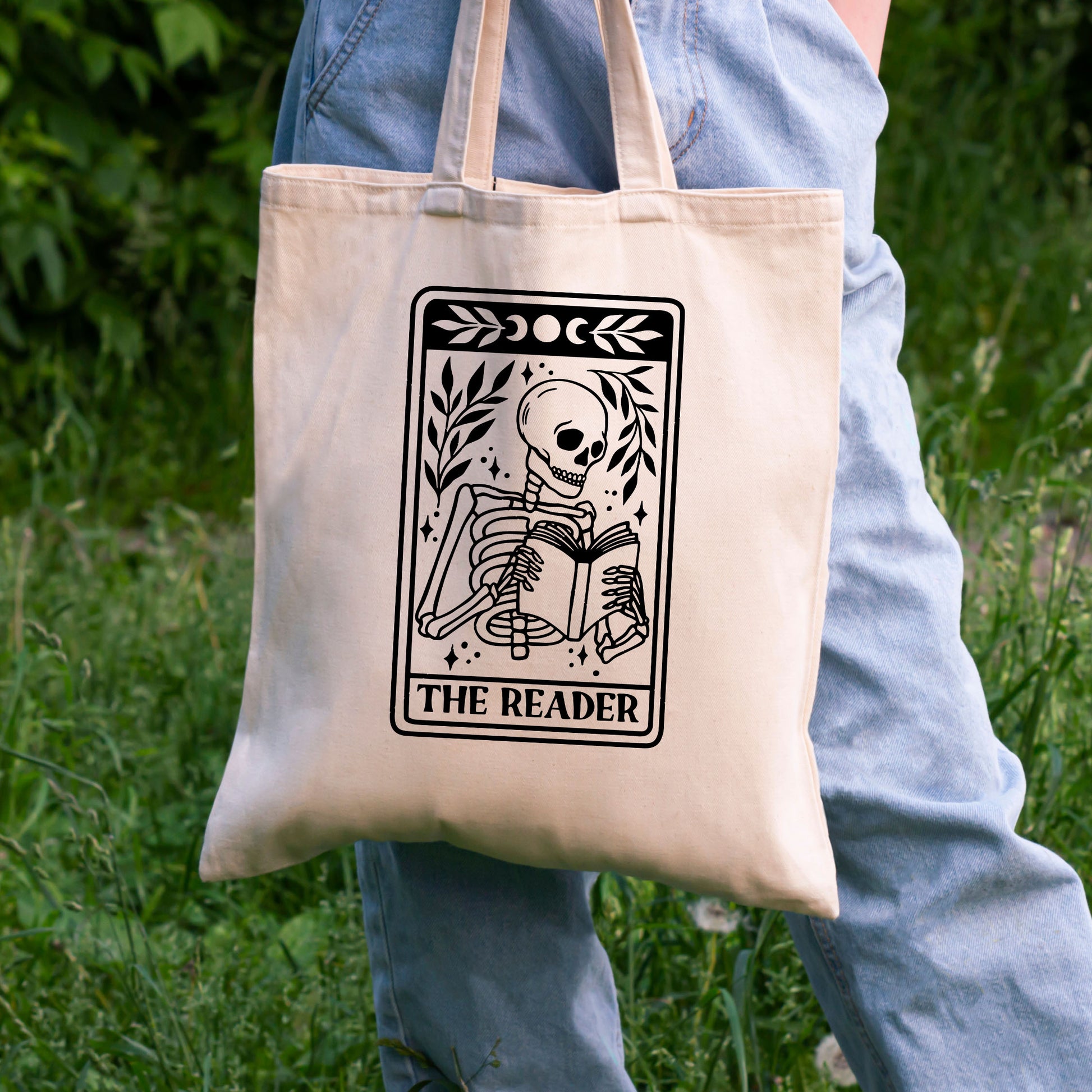 Bookish Tote Bag, Skeleton Tote Bag, Book Lover Gifts Ideas-newamarketing