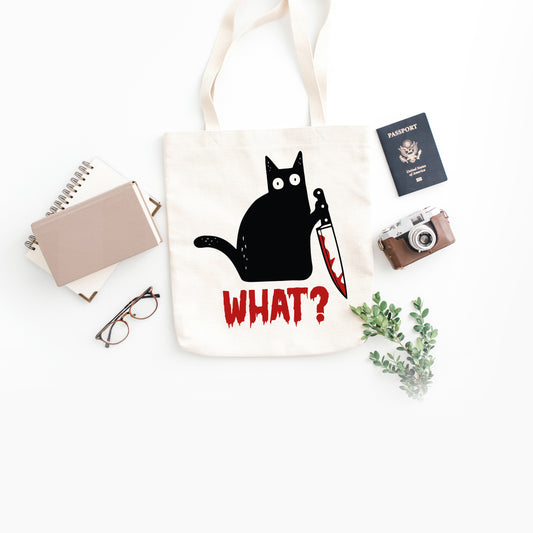 Black Cat Tote Bag, Cat Tote Bag, Funny Cat Tote Bag-newamarketing
