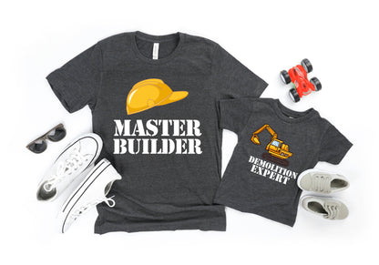 Master Builder Shirt, Father and Son Shirts, Master Builder Demolition Expert-newamarketing