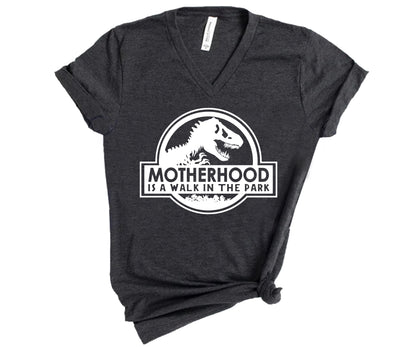 Motherhood Is A Walk In The Park Shirt, Mom Dinosaur, Mama Dinosaur Shirt-newamarketing