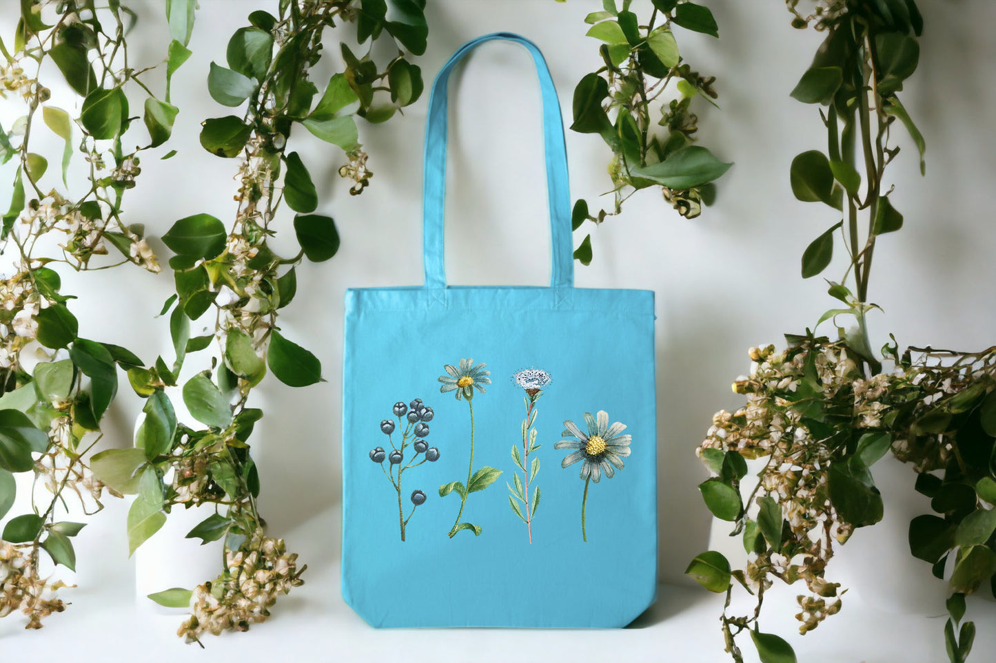 Floral Tote Bag, Tote Bag Flower Design, Cute Flower Tote Bag-newamarketing