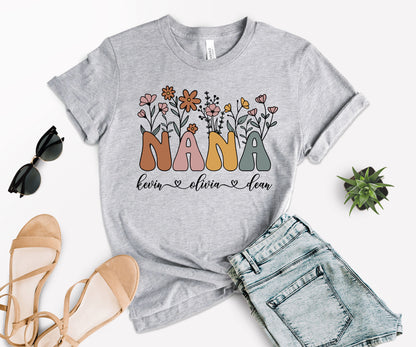 Nana Shirt With Grandkids Names, Personalized Nana Gifts, Nana Shirt With Names-newamarketing