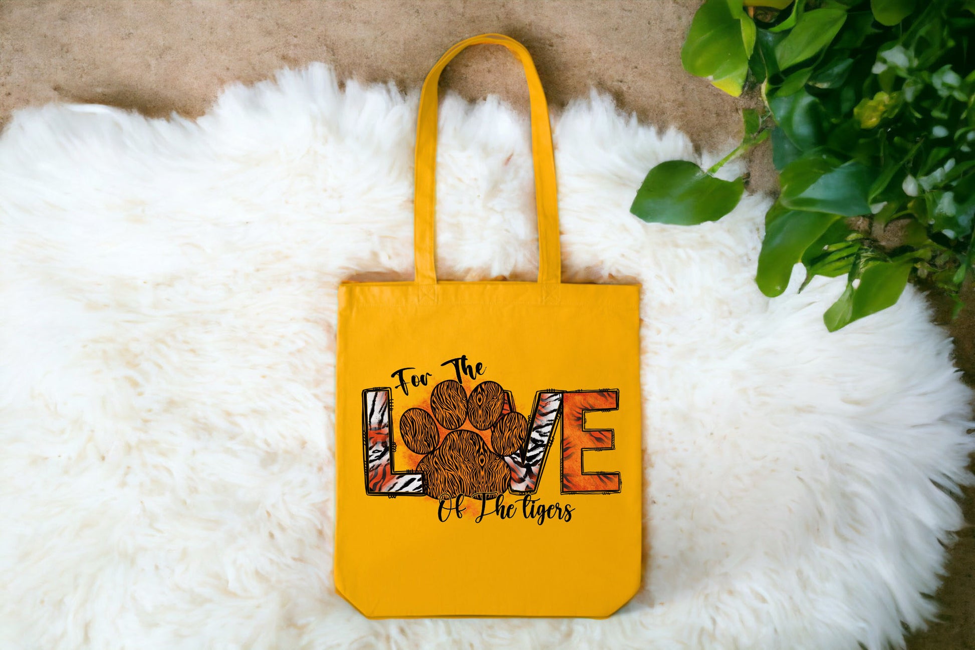 Paw Print Tote Bag, Canvas Tote Bag, Pet Lover Gifts, Tiger Tote-newamarketing