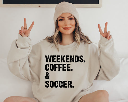 Weekends Coffee Soccer, Weekend Sweater, Soccer Sweater, Coffee Sweater, Mothers Day Gift-newamarketing