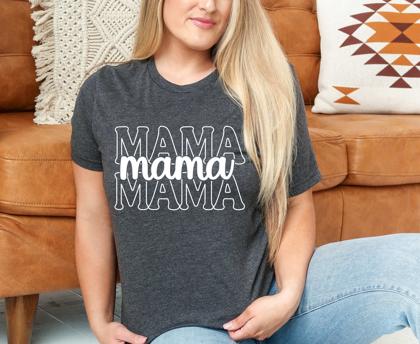 Stacked Font Mama Shirt, Retro Mama Shirt, Custom Mama Shirt-newamarketing