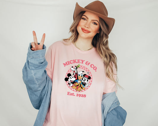 Mickey & Co Shirt, Mickey Mouse, Vintage Mickey And Friends Shirt-newamarketing