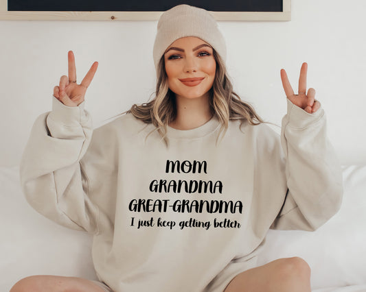 Mom Grandma Great-Grandma Sweatshirt, Cool Gifts For Grandma, Grandma Hoodie-newamarketing