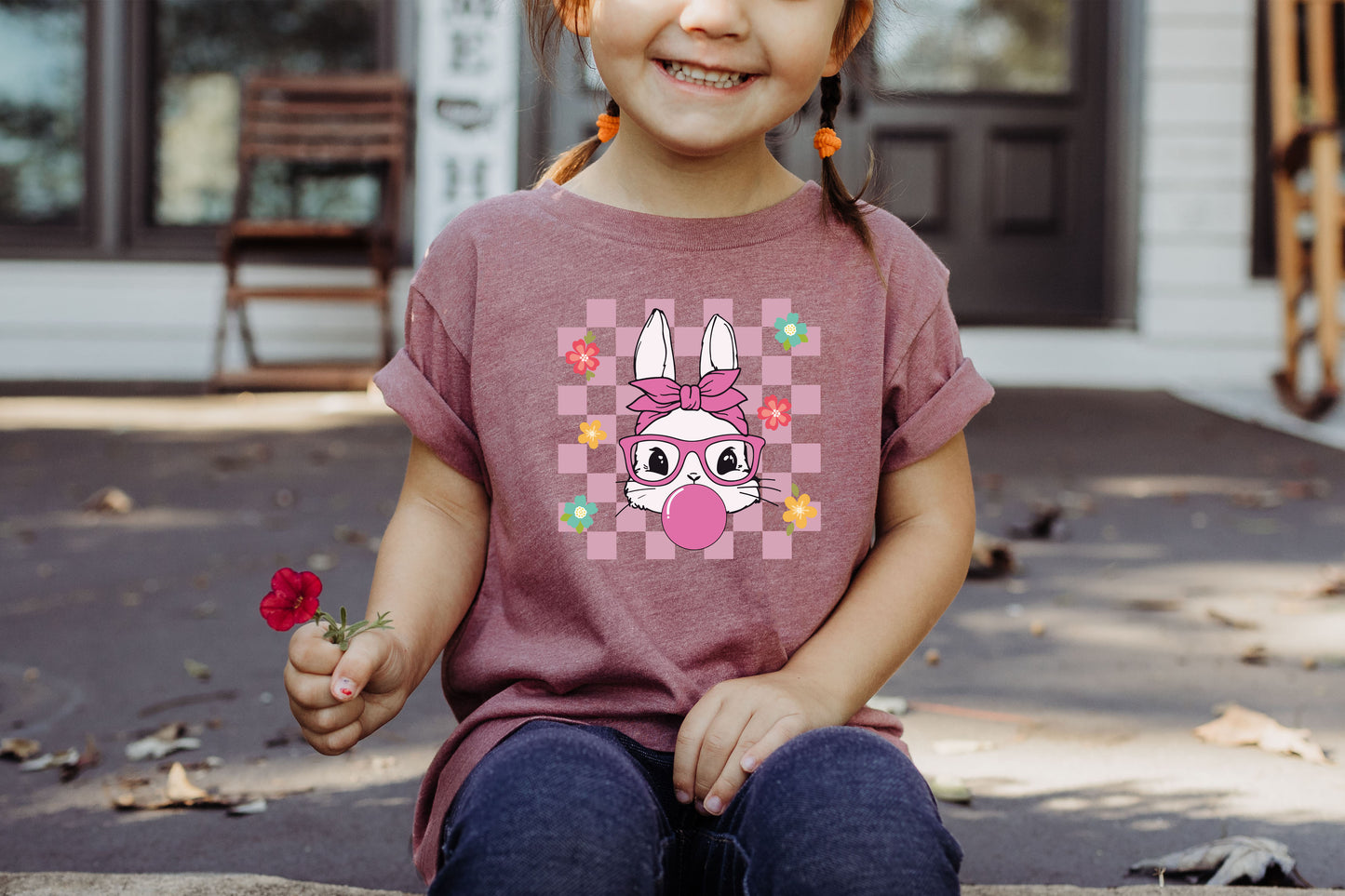 Easter Bunny Shirt, Pink Easter Bunny, Bunny With Glasses T-Shirt-newamarketing