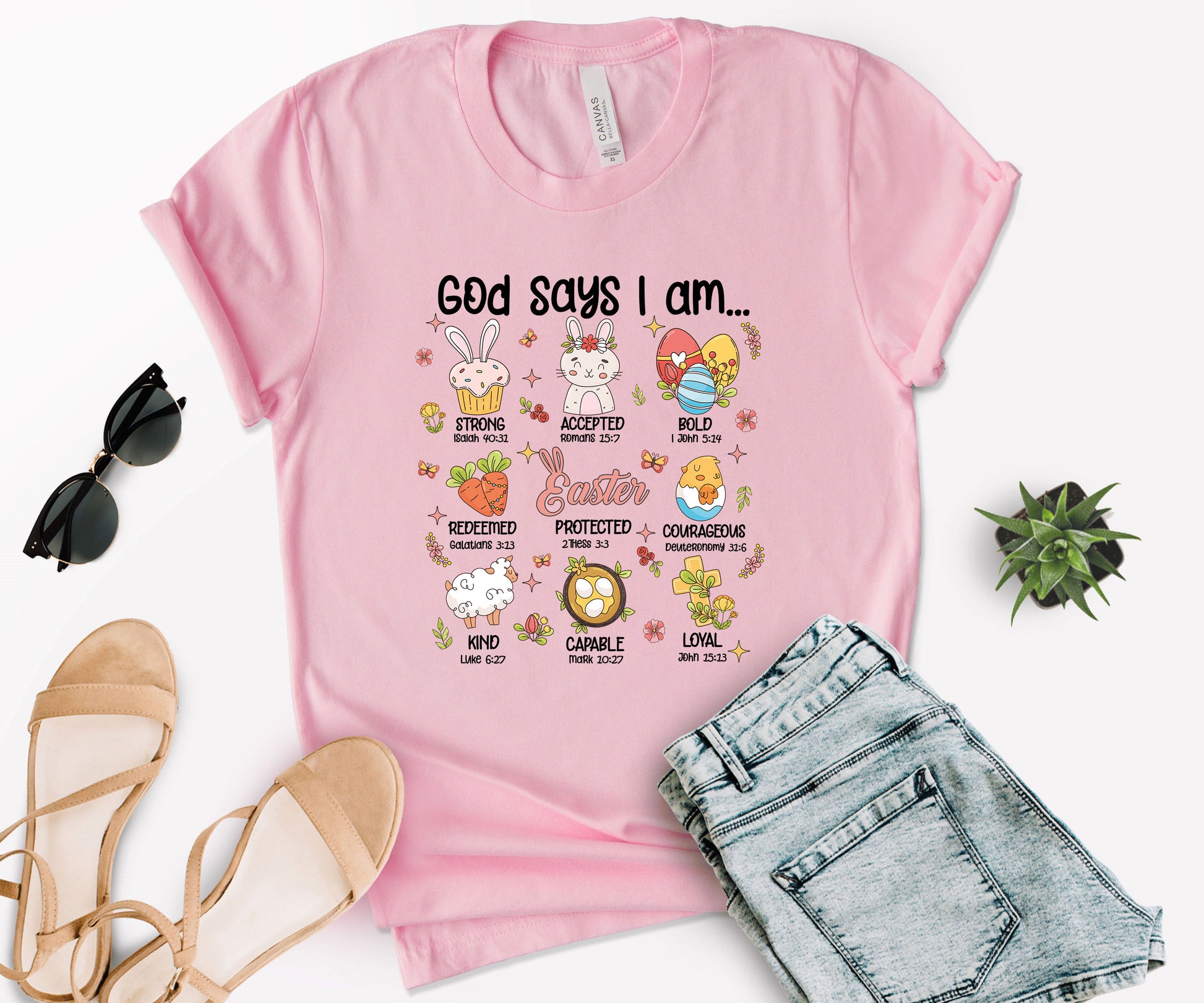 God Says I Am Shirt, Christian Easter T-Shirt, Easter Teacher Shirt-newamarketing