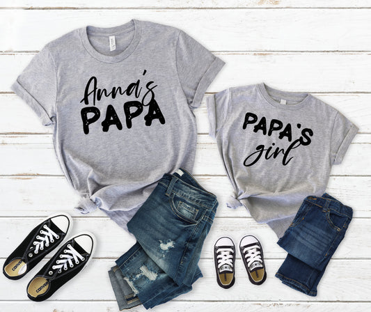 Papa and Papa's Girl Shirts, Custom Matching Papa Shirt, Papa's Girl Shirt-newamarketing