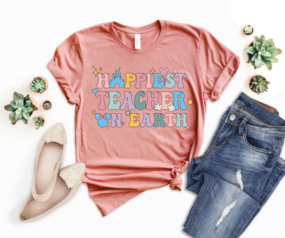 Happiest Teacher on Earth Shirt, Disney Gift for Teacher, Teacher Disney Shirt-newamarketing