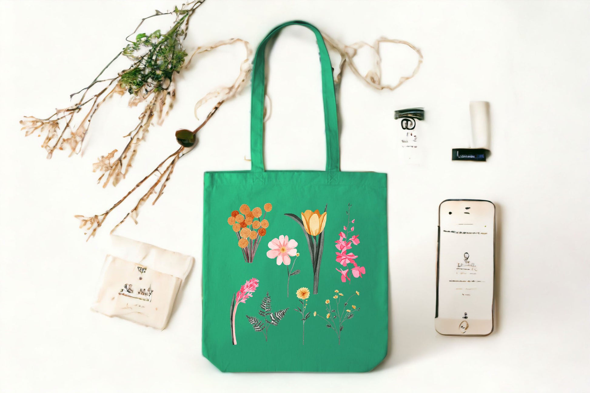 Wildflower Tote Bag, Watercolor Tote Bag, Floral Tote Bag-newamarketing