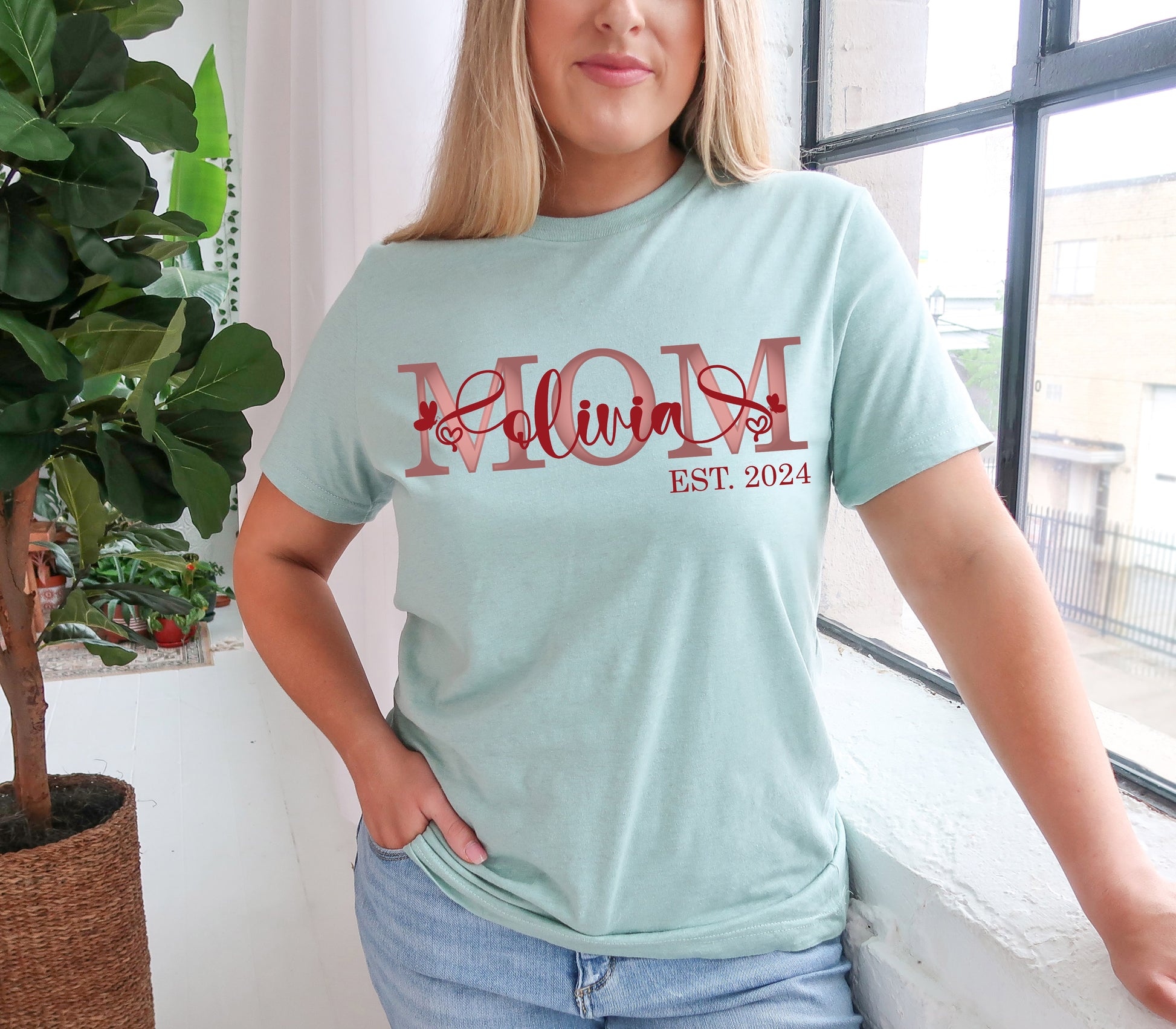 Custom Mother's Day Shirt, Mom Est Shirt, Customized Mom Shirt-newamarketing