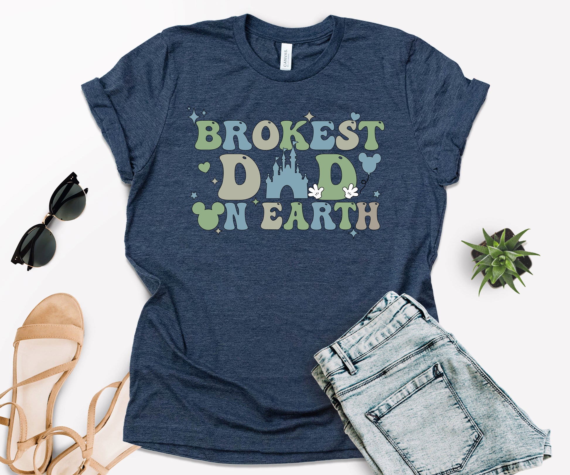 Brokest Dad on Earth Shirt, Broke Disney Shirt, Mouse Ears Dada Shirt-newamarketing