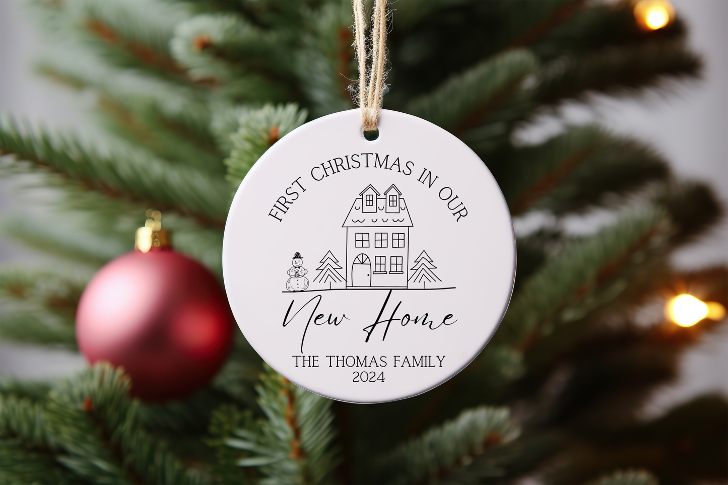 New Home Personalized Ornament - First Christmas in our New Home 2024 Custom Ornament