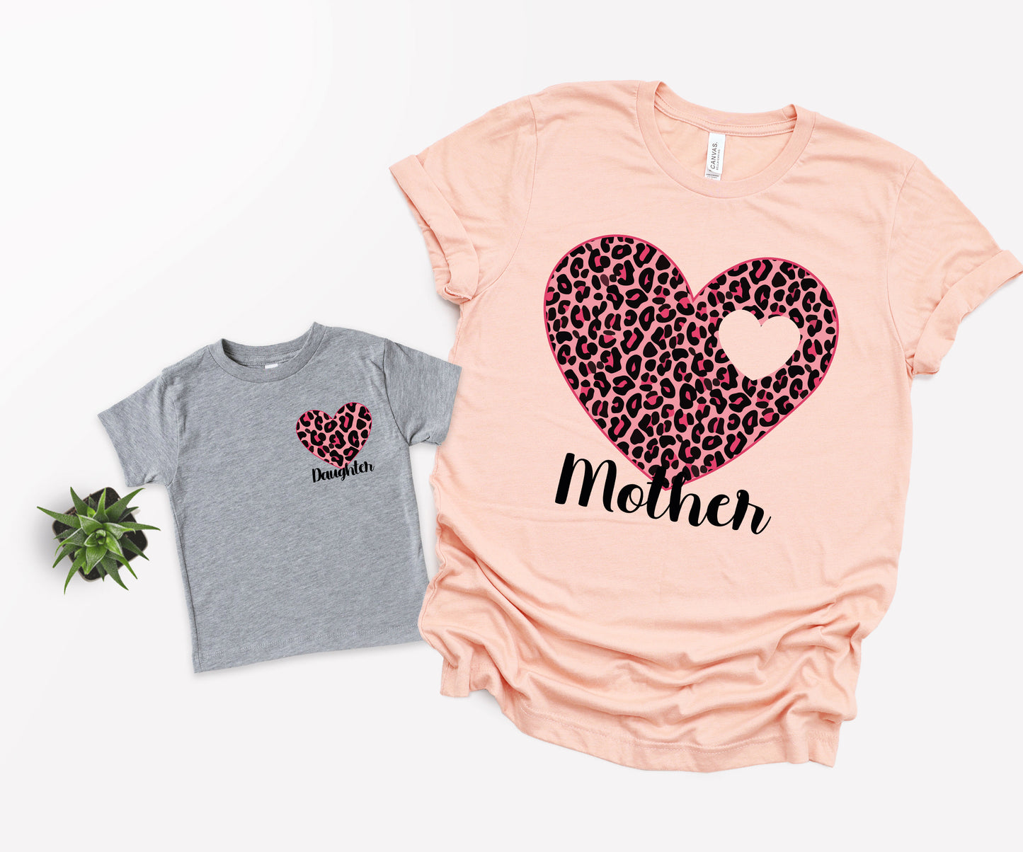 Matching Family Heart Shirts, Mama Leopard Shirt, Matching Mom And Daughter Gifts-newamarketing