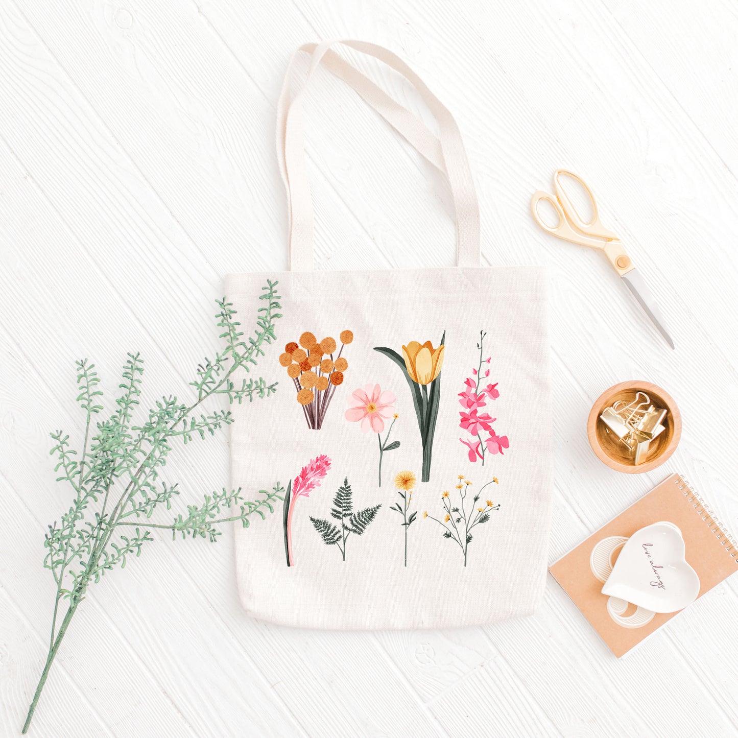 Wildflower Tote Bag, Watercolor Tote Bag, Floral Tote Bag-newamarketing