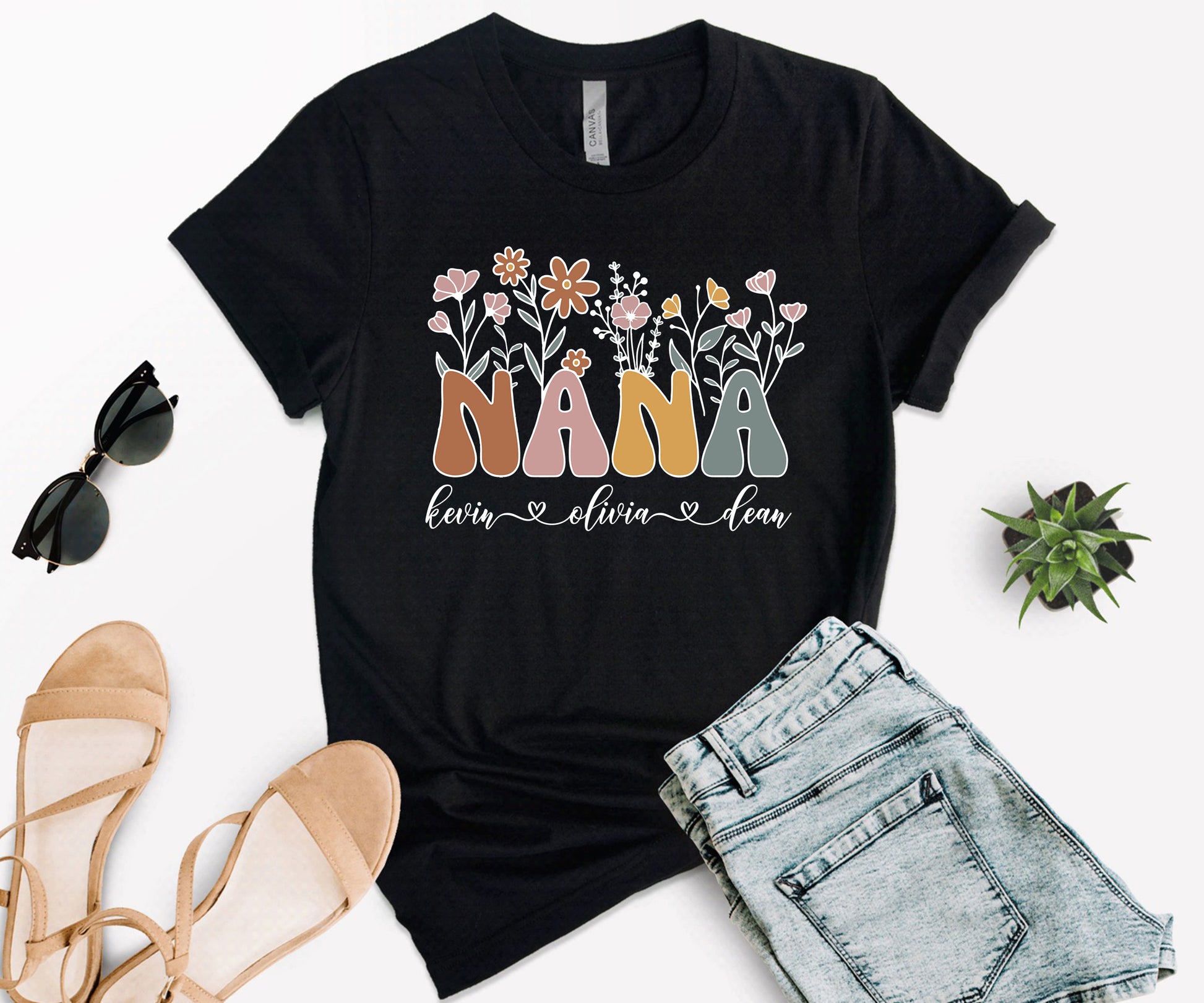 Nana Shirt With Grandkids Names, Personalized Nana Gifts, Nana Shirt With Names-newamarketing