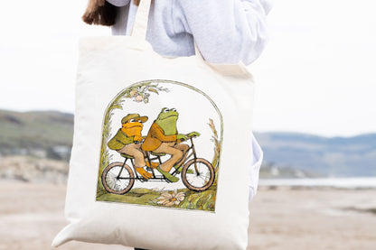 Frog and Toad Tote Bag, Frog Tote Bag, Cute Frog Tote Bag-newamarketing